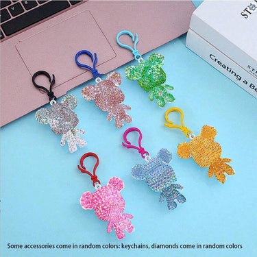 Bear Creative Keychain with Diamond Stone